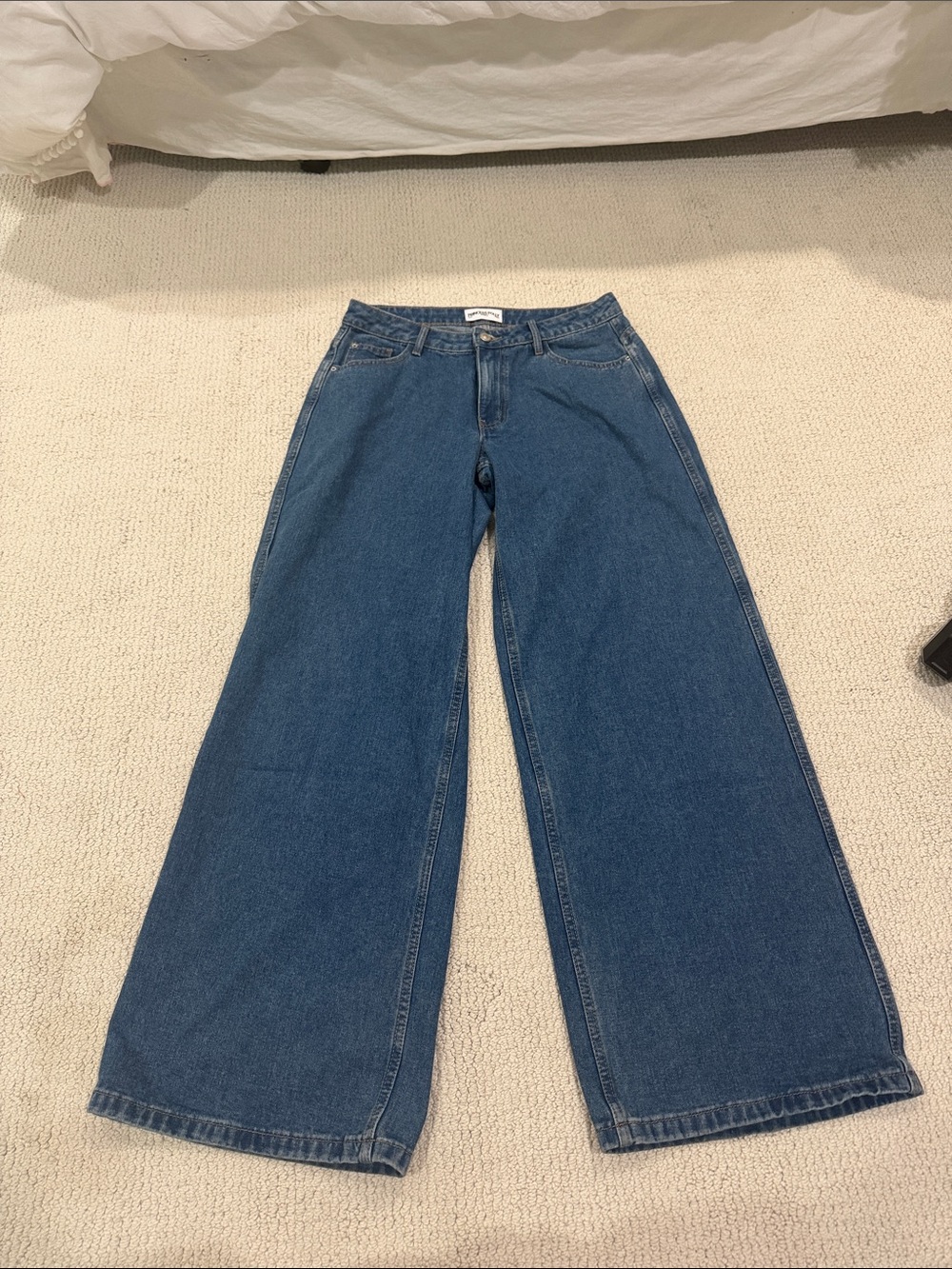 Princess Polly Wide-Leg Jeans in Dark Blue Denim